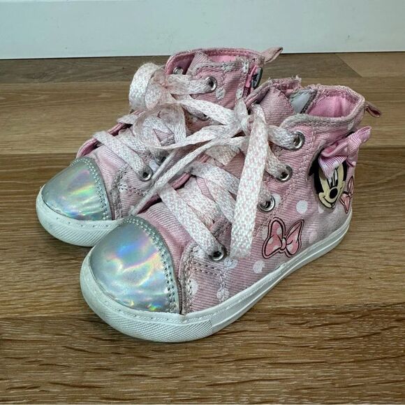 Disney Toddler Girls Size 7 Pink Minnie Mouse High-Top Sneakers - Picture 4 of 11